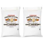 CookinPellets 40-Pound Premium Genuine Hickory Hardwood Grill Smoker Wood Pellets, No Bark, Fillers, and Flavor Oils, for Meat and Veggies (2 Pack)