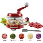 KIRKWOOD KITCHEN Multi-function Manual Food Processor Kitchen Meat Grinder Vegetable Chopper, Slicer Spinner Dicer for Fruits, Herbs, Lettuce, Salad Foods