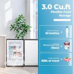 Electactic 3.0 Cu.ft Small Freezer, Mini Upright Freezer with Adjustable Thermostat, Removable Shelves, Reversible Single Door, for Bedroom/Home/Dorms/Apartment, Sanded Black
