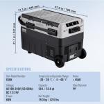 VEVOR Car Refrigerator 50L / 52.8 QT, Dual Zone 12 Volt Compressor Fridge, -4℉ to 68℉ Adjustable, Portable Freezer Cooler for Car, RV, Camping, Home