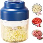 2026 New Electric Garlic Chopper, Mini Portable Veggie Chopper USB Charging Wireless Food Processor, Upgrade Electric Mini Garlic Chopper Set Wireless Veggie Grinder (Blue, 350ML)