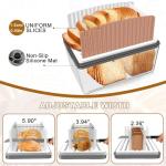 Kiss Core Upgrade Bread Slicer for Homemade Bread with Bread Box, Bread Slicing Guide Adjustable Width, Foldable and Compact Cutting Guide with Crumb Tray, Suitability for Homemade Bread, Bagels,Cakes
