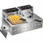 OSTBA Electric Deep Fryer with Basket, 20.7QT Large Commercial Deep Fryer, 3200W Stainless Steel Countertop Fryer with Adjustable Temperature 140–390℉, Removable Basket & Oil Tank