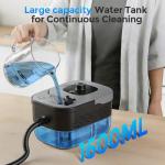 Steam Cleaner, Portable Steam Cleaner for Home with 1800W High Pressure, 15s Heat-Up,1600ML Large Tank, Handheld Steam Cleaner for Cleaning Upholstery, Tile, Car, Bathroom, Grout, Floor (Black)