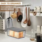 Kiss Core Upgrade Bread Slicer for Homemade Bread with Bread Box, Bread Slicing Guide Adjustable Width, Foldable and Compact Cutting Guide with Crumb Tray, Suitability for Homemade Bread, Bagels,Cakes