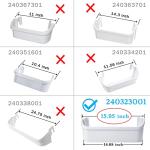 2 pack 240323001 Refrigerator Door Bin, Refrigerator Side Shelf Replacement Part, (15.95in long), Fit for frigidaire kenmore, Replace AP2115741, PS429724, AH429724, 240323007, (DON’T fit freezer door)
