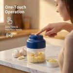 2026 New Electric Garlic Chopper, Mini Portable Veggie Chopper USB Charging Wireless Food Processor, Upgrade Electric Mini Garlic Chopper Set Wireless Veggie Grinder (Blue, 350ML)