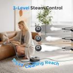 Steam Cleaner, Portable Steam Cleaner for Home with 1800W High Pressure, 15s Heat-Up,1600ML Large Tank, Handheld Steam Cleaner for Cleaning Upholstery, Tile, Car, Bathroom, Grout, Floor (Black)