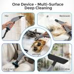 Steam Cleaner, Portable Steam Cleaner for Home with 1800W High Pressure, 15s Heat-Up,1600ML Large Tank, Handheld Steam Cleaner for Cleaning Upholstery, Tile, Car, Bathroom, Grout, Floor (Black)