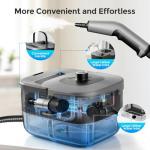 Steam Cleaner, Portable Steam Cleaner for Home with 1800W High Pressure, 15s Heat-Up,1600ML Large Tank, Handheld Steam Cleaner for Cleaning Upholstery, Tile, Car, Bathroom, Grout, Floor (Black)