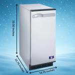 Manitowoc Undercounter Ice Cube Machine, 52 lbs/24 hrs, 25 lbs Storage, Stainless Steel (Gravity Drain)