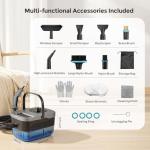 Steam Cleaner, Portable Steam Cleaner for Home with 1800W High Pressure, 15s Heat-Up,1600ML Large Tank, Handheld Steam Cleaner for Cleaning Upholstery, Tile, Car, Bathroom, Grout, Floor (Black)