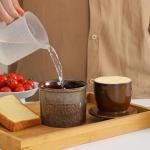 Weigeqi Butter Jar, French-Style Butter Dish with Lid, with Water Line, Countertop Suitable, Housewarming Gift Box, Kitchen & Home Decoration (kiln-transformed white, )