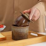 Weigeqi Butter Jar, French-Style Butter Dish with Lid, with Water Line, Countertop Suitable, Housewarming Gift Box, Kitchen & Home Decoration (kiln-transformed white, )