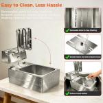 OSTBA Electric Deep Fryer with Basket, 20.7QT Large Commercial Deep Fryer, 3200W Stainless Steel Countertop Fryer with Adjustable Temperature 140–390℉, Removable Basket & Oil Tank