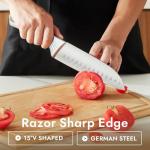 KINGSTONE Kitchen Knife Set with Block, 14 Pcs German Stainless Steel Knife Set with Built-in Sharpener, Dishwasher Safe Knife Block Set(natural, 14pcs)