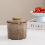 Weigeqi Butter Jar, French-Style Butter Dish with Lid, with Water Line, Countertop Suitable, Housewarming Gift Box, Kitchen & Home Decoration (kiln-transformed white, )