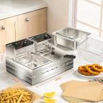 OSTBA Electric Deep Fryer with Basket, 20.7QT Large Commercial Deep Fryer, 3200W Stainless Steel Countertop Fryer with Adjustable Temperature 140–390℉, Removable Basket & Oil Tank