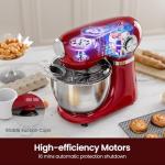 Kismile 5.5QT Tilt-Head Stand Mixer, 12-Speed Electric Mixer with 304 Stainless Steel Bowl - Includes Whisk, Dough Hook, Beater for Baking Bread, Cakes, Cookies（Red）