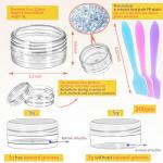 MotBach 200 Pack 3g Plastic Jars with Lids, 3ml Round Clear Cosmetic Containers Makeup Jars, 3gram Travel Size Container Jar with Spatulas for Makeup Lotion Cream Sample Ointment Salve Balm Powder