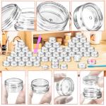 MotBach 200 Pack 3g Plastic Jars with Lids, 3ml Round Clear Cosmetic Containers Makeup Jars, 3gram Travel Size Container Jar with Spatulas for Makeup Lotion Cream Sample Ointment Salve Balm Powder