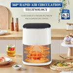 NEWBULIG Air Fryer, 6QT Square Airfryer with Visual Window, 400℉ Fast Heating Air Fryers Oven with Timer, Auto-Off, Non Toxic & Non Stick, Multiple 12 Modes for Roast, Bake, Dehydrate, Fry, Reheat