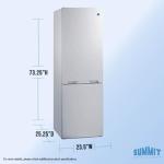 Summit 24" Bottom Freezer Refrigerator, Counter Depth Refrigerator- Freezer, Energy Star, White - FFBF121WLHD (Left Hand Door)