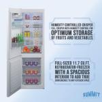 Summit 24" Bottom Freezer Refrigerator, Counter Depth Refrigerator- Freezer, Energy Star, White - FFBF121WLHD (Left Hand Door)