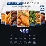 NEWBULIG Air Fryer, 6QT Square Airfryer with Visual Window, 400℉ Fast Heating Air Fryers Oven with Timer, Auto-Off, Non Toxic & Non Stick, Multiple 12 Modes for Roast, Bake, Dehydrate, Fry, Reheat