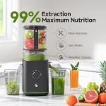 VANDISELL Juicer Machines, 3-in-1 Cold Press Juicer with 6.5" Large Feed Chute for Whole Fruits & Vegetables, 100oz Large Capacity for Family Use, Easy to Clean, Black