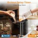 LCKSMAL 2.5LB Bread Maker with Built-in Electronic Scale, 25-in-1 Bread Machine, Beginner-Friendly with Adjustable Baking & Fermentation, Non-Stick Easy-Clean Pan, Quiet, 15H Delay, Recipes, Black