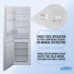 Summit 24" Bottom Freezer Refrigerator, Counter Depth Refrigerator- Freezer, Energy Star, White - FFBF121WLHD (Left Hand Door)