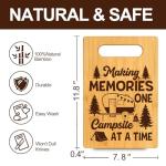 Happy Camper Bamboo Cutting Board for Rv CamperLovers, Small Camper Kitchen Essentials for Women Men, Camping Birthday Housewarming Gifts for Kitchen Decor, Making Memories One Campsite At a Time