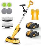 qimedo 6000mAh Battery Cordless Electric Mop M3 Pro, 800RPM Electric Power Scrubber & Mops for Floor Cleaning, Automatic Spin Mops with Smart Display,Rotating Mop with LED Light & Water Spray