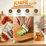 2-Pack Multifunctional Vegetable Peeler, 3 in 1 Kitchen Peeler with Wooden Handle, Grater & Bottle Opener for Potato, Carrot, Apple, Fruit & Vegetable