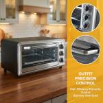 NEWBULIG 19QT Countertop Toaster Oven, 5-in-1 Multi-Functional Oven for Baking, Pizza, Broiling, Includes Baking Tray, Baking Rack, 0-450°F Temperature Control, 60-Min Timer, Stainless Steel