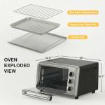 NEWBULIG 19QT Countertop Toaster Oven, 5-in-1 Multi-Functional Oven for Baking, Pizza, Broiling, Includes Baking Tray, Baking Rack, 0-450°F Temperature Control, 60-Min Timer, Stainless Steel