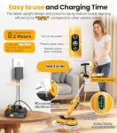qimedo 6000mAh Battery Cordless Electric Mop M3 Pro, 800RPM Electric Power Scrubber & Mops for Floor Cleaning, Automatic Spin Mops with Smart Display,Rotating Mop with LED Light & Water Spray