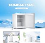 Electactic 2.1 Cu.ft Small Freezer, Mini Upright Freezer with 7 Adjustable Thermostat, Removable Shelves, Reversible Single Door, for Bedroom/Home/Dorms/Apartment (White)