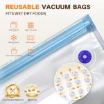 Compact Vacuum Sealer, Powerful Handheld Vacuum Sealer Machine, Rechargeable with Visible Detachable Tank, Includes Reusable BPA Free Vacuum Bag for Meal Prep,Travel & Food Storage,Gifts for Mom,Wife