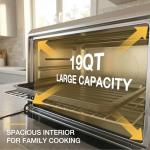 NEWBULIG 19QT Countertop Toaster Oven, 5-in-1 Multi-Functional Oven for Baking, Pizza, Broiling, Includes Baking Tray, Baking Rack, 0-450°F Temperature Control, 60-Min Timer, Stainless Steel