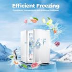 Electactic 2.1 Cu.ft Small Freezer, Mini Upright Freezer with 7 Adjustable Thermostat, Removable Shelves, Reversible Single Door, for Bedroom/Home/Dorms/Apartment (White)