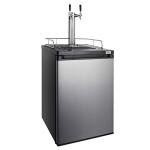 Kegco Stainless Steel Keg Dispenser with 2 Faucets