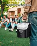 SenCre Nugget Ice Maker with Handle, 40lbs/Day Countertop Ice Maker Ready in 5 Mins, Soft Sonic Ice, Auto-Cleaning Ice Makers Portable Ice Machine for Home Kitchen Office Party & Large Families