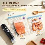 Compact Vacuum Sealer, Powerful Handheld Vacuum Sealer Machine, Rechargeable with Visible Detachable Tank, Includes Reusable BPA Free Vacuum Bag for Meal Prep,Travel & Food Storage,Gifts for Mom,Wife