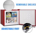 Antarctic Star Mini Upright Freezer -1.2 cu.ft Compact freezer with Removable Shelves and Adjustable Thermostat, for Home/Kitchen/Office(Red)