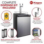 Kegco Stainless Steel Keg Dispenser with 2 Faucets