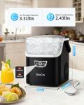 SenCre Nugget Ice Maker with Handle, 40lbs/Day Countertop Ice Maker Ready in 5 Mins, Soft Sonic Ice, Auto-Cleaning Ice Makers Portable Ice Machine for Home Kitchen Office Party & Large Families
