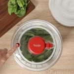 Sur La Table Kitchen Essential 6.3 Qt Salad Spinner, Fruit Wahser, Fruit Washing Bowl with Strainer, Vegertable Cleaner, Salad Cleaner, Lettuce Washer - Red