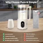 8 in1 Automatic Nut Milk Maker, 40oz Soybean Milk Machine, Homemade Almond, Oat, Soy, Plant-Based Milk and Non Dairy Beverages, 12 Hours Timer/Room Temp/Auto-Clean/Keep Warm/Boil/Low-Noise